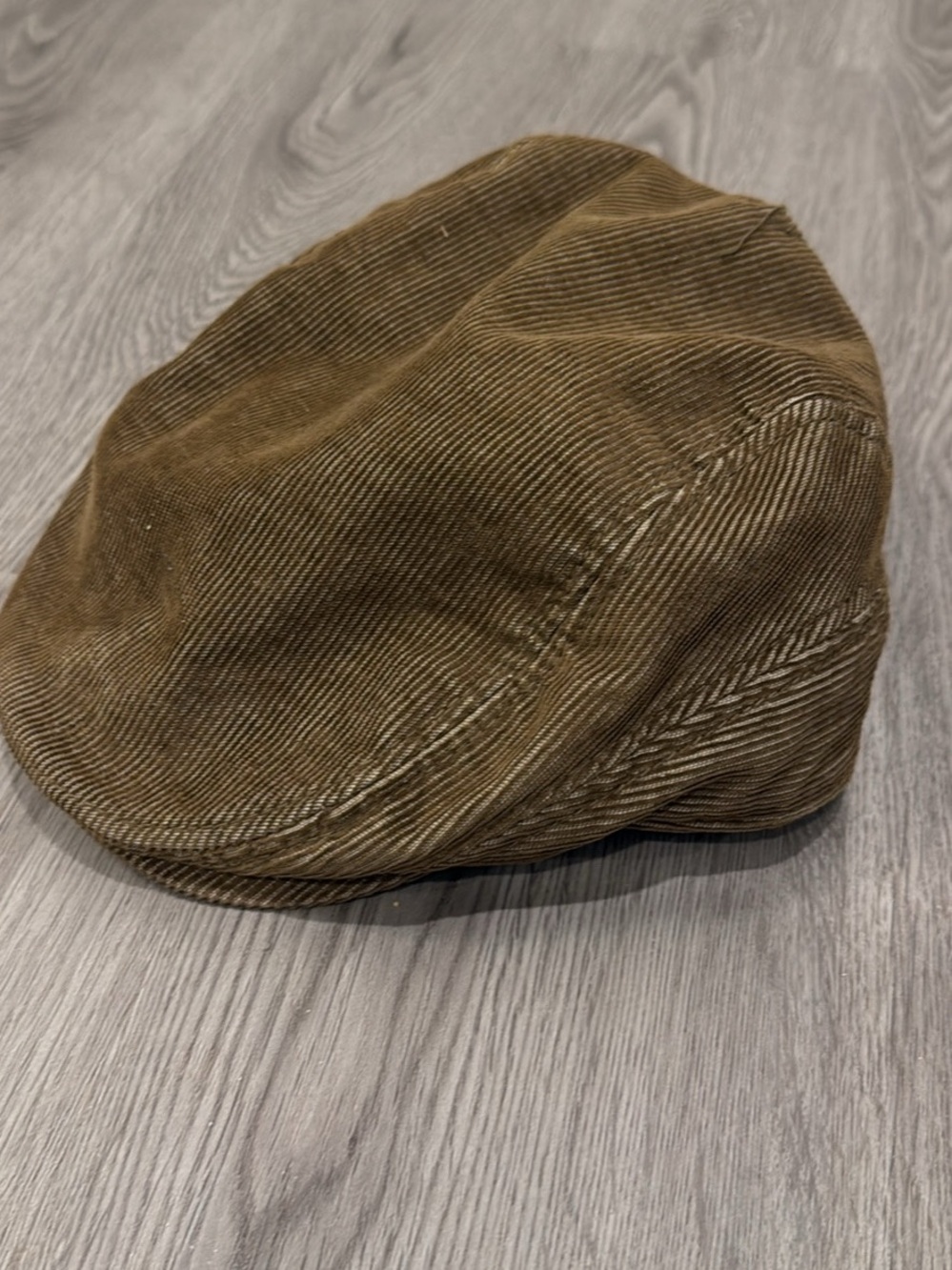 Men's Brown Corduroy Flat Cap